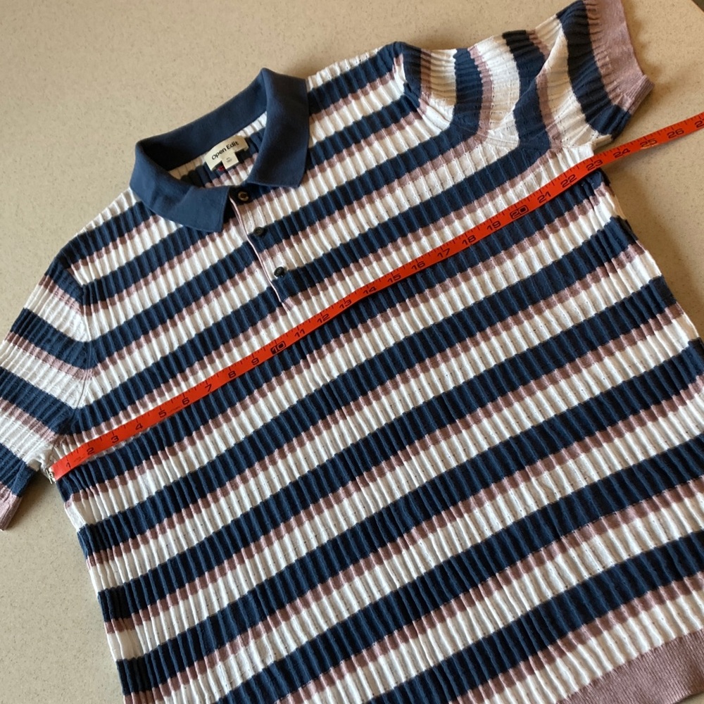 Classic Striped Short Sleeve Polo Shirt  Men Size XL - Picture 9 of 12